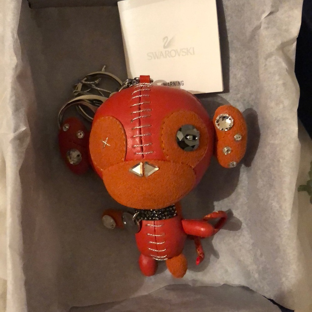 Swarovski crystal monkey keychain